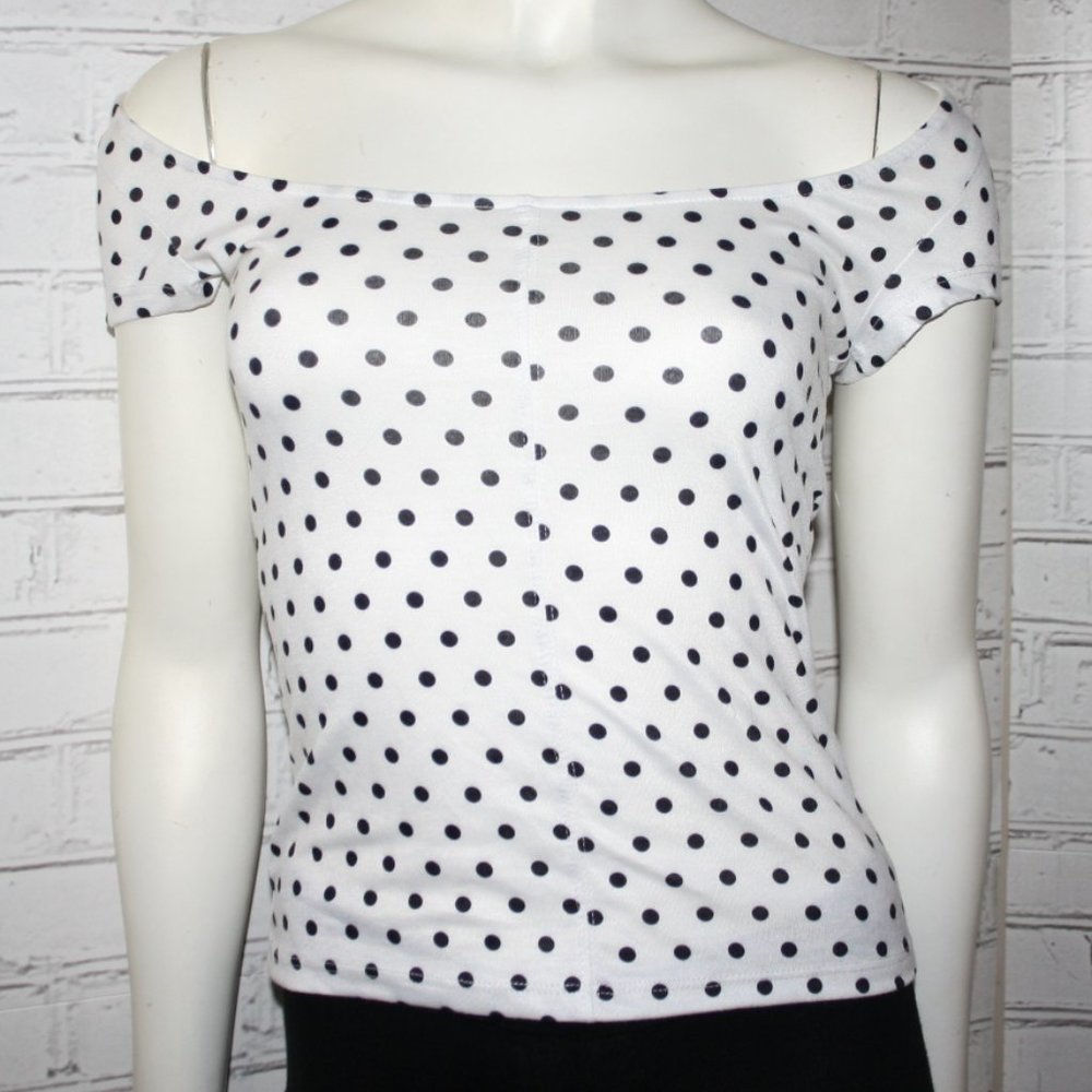 ⚪️⚫️ White & Black Polka Dot Blouse · SHEIN · Size XS